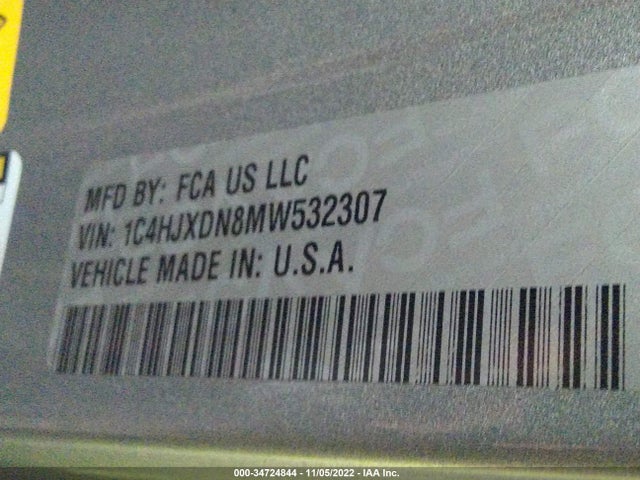 2021 Jeep Wrangler, VIN: 1C4HJXDN8MW532307