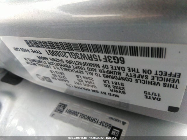 2016 Chevrolet SS, VIN: 6G3F15RW3GL208901