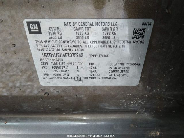 1GTR1UEH4EZ375242 GMC Sierra 1500 Sle