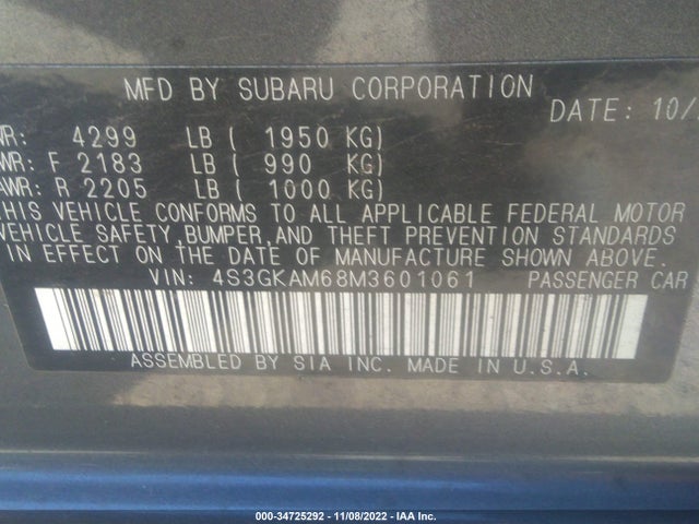 2021 Subaru Impreza, VIN: 4S3GKAM68M3601061