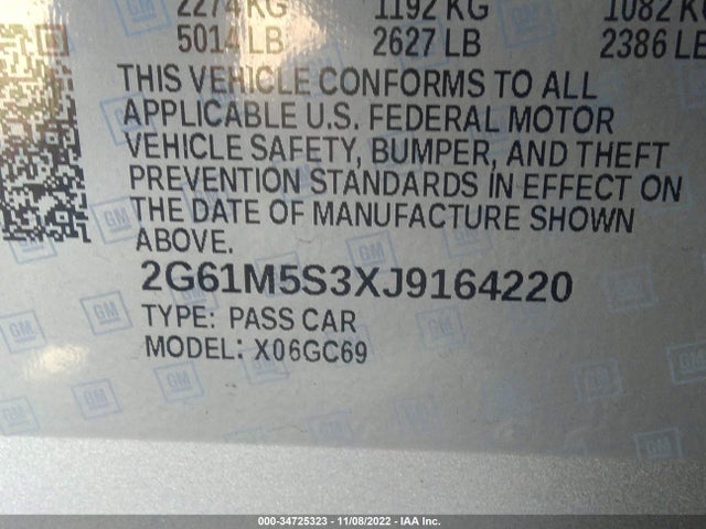 2018 Cadillac XTS, VIN: 2G61M5S3XJ9164220