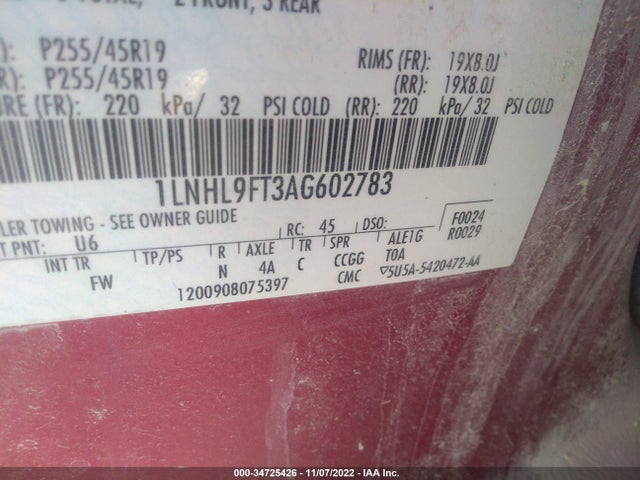Lincoln Mks W/ecoboost 2010 1LNHL9FT3AG602783 Image 10