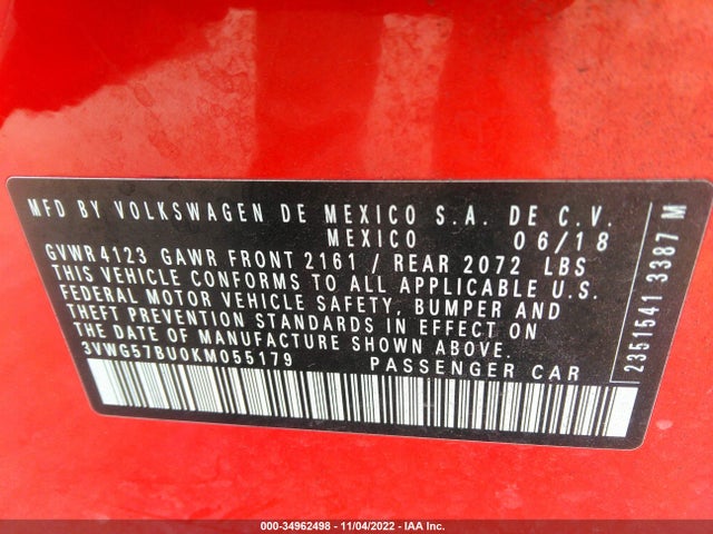 Volkswagen Jetta 2019 3VWG57BU0KM055179 Image 11