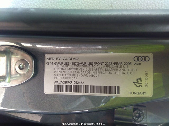 WAUACGFFXF1052462 Audi A3 1.8t Premium