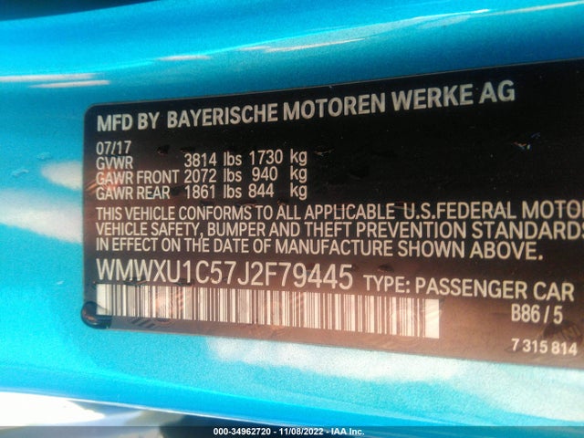 2018 Mini Hardtop, VIN: WMWXU1C57J2F79445
