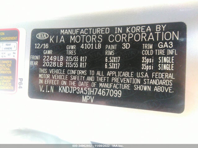 2017 Kia Soul, VIN: KNDJP3A51H7467099