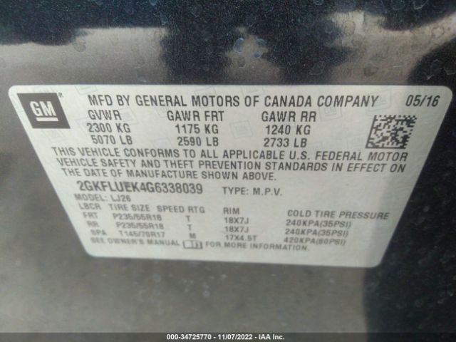 2GKFLUEK4G6338039 GMC Terrain Slt