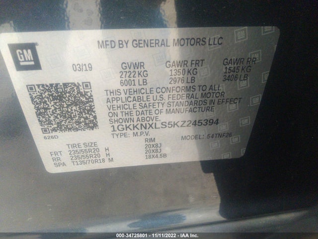GMC Acadia Denali 2019 1GKKNXLS5KZ245394 Image 9