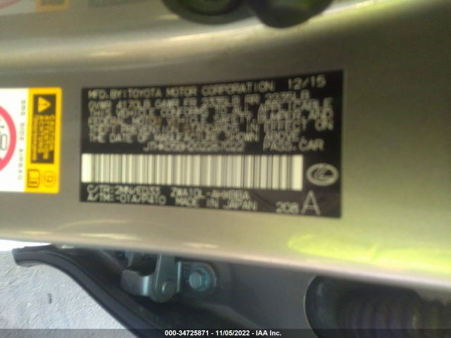 2016 Lexus CT, VIN: JTHKD5BH2G2267022