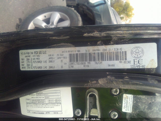1C6RR7LT7GS109038 RAM 1500 Slt
