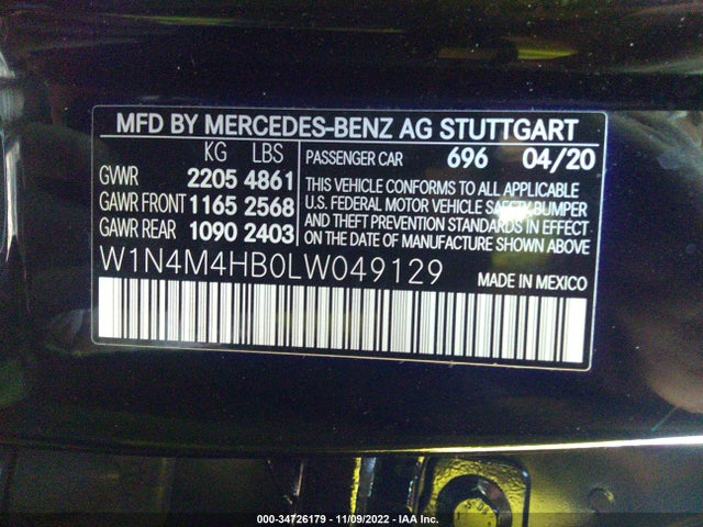 2020 Mercedes-Benz GLB-Class, VIN: W1N4M4HB0LW049129
