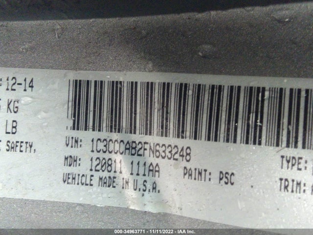 Chrysler 200 Limited 2015 1C3CCCAB2FN633248 Image 9