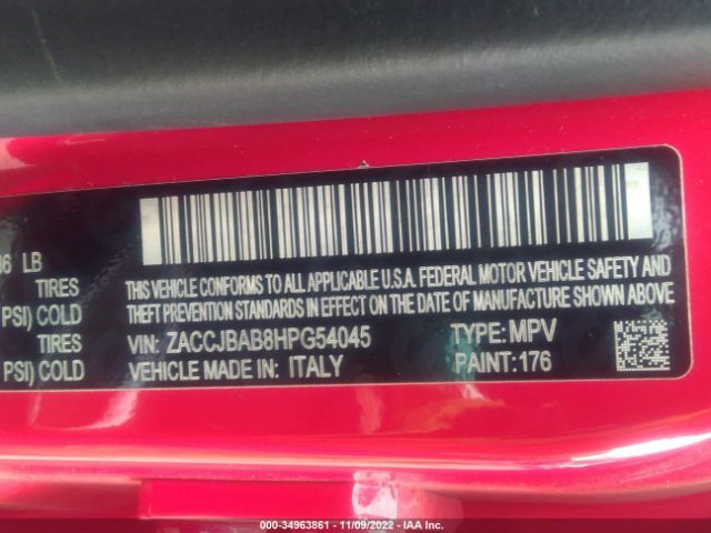 ZACCJBAB8HPG54045 Jeep Renegade Sport
