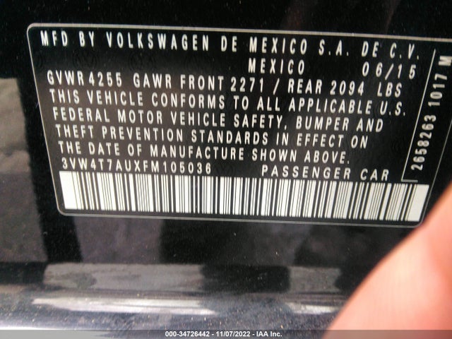 2015 Volkswagen GTI, VIN: 3VW4T7AUXFM105036