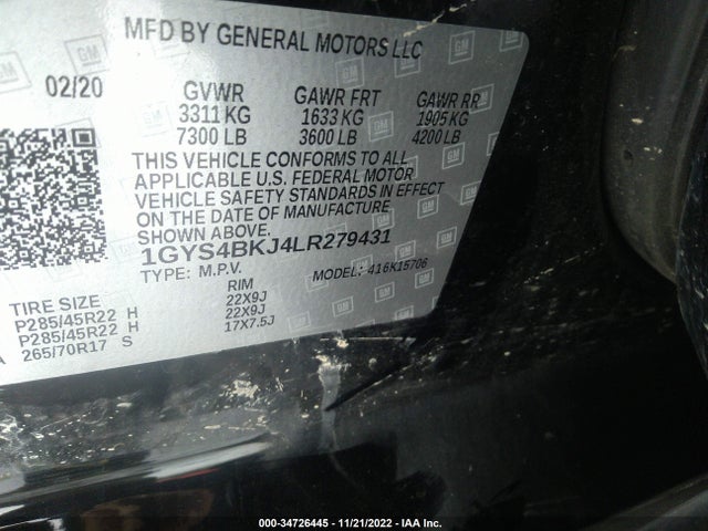 2020 Cadillac Escalade, VIN: 1GYS4BKJ4LR279431