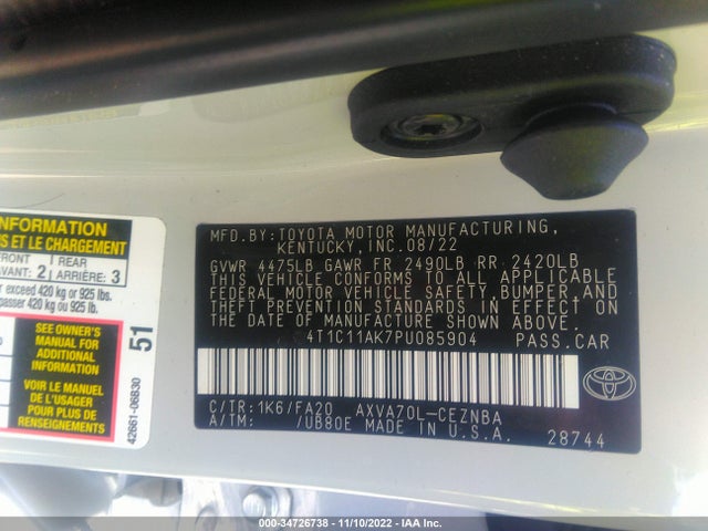 Toyota CAMRY LE 2023 4T1C11AK7PU085904 Image 10