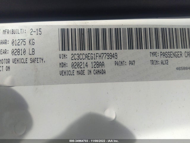 2015 CHRYSLER 300 300C VIN: 2C3CCAEG1FH779949