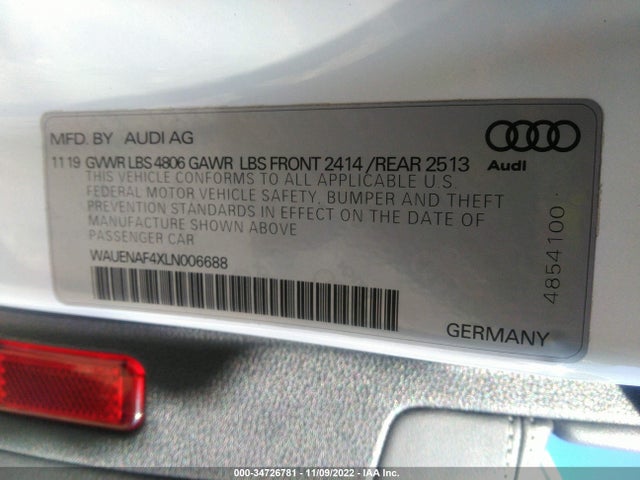 Audi A4 Premium Plus 2020 WAUENAF4XLN006688 Image 9