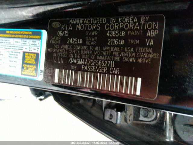 KNAGM4A70F5662711 KIA Optima Lx