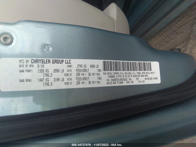 2010 CHRYSLER TOWN & COUNTRY LIMITED VIN: 2A4RR7DX1AR376432