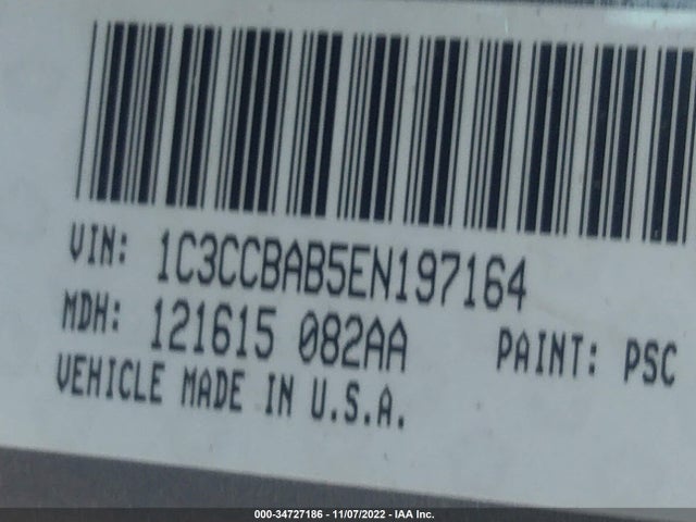 2014 CHRYSLER 200 LX VIN: 1C3CCBAB5EN197164