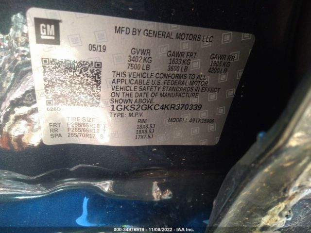 1GKS2GKC4KR370339 GMC Yukon Xl Slt