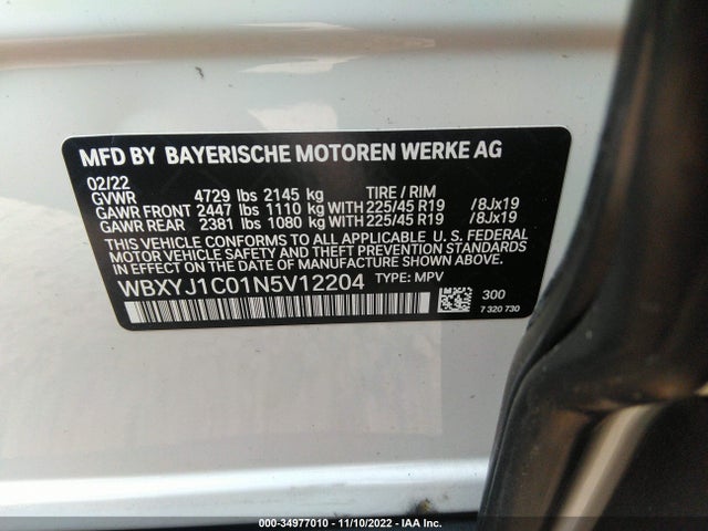 2022 BMW X2, VIN: WBXYJ1C01N5V12204