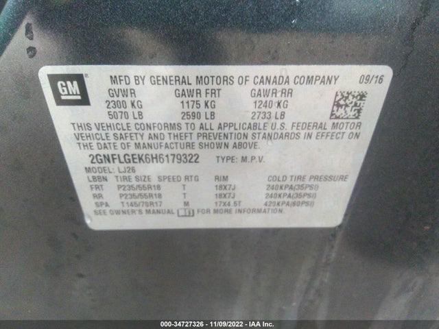Chevrolet Equinox Premier 2017 2GNFLGEK6H6179322 Image 10