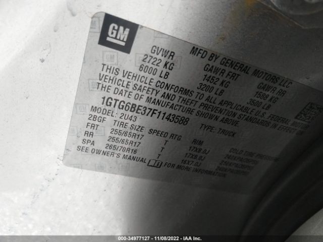 1GTG6BE37F1143588 GMC Canyon 4wd Sle