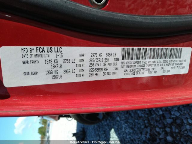 3C4PDCGG8FT637592 Dodge Journey Crossroad