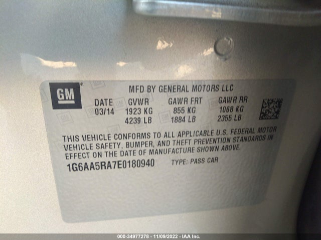 2014 Cadillac ATS, VIN: 1G6AA5RA7E0180940