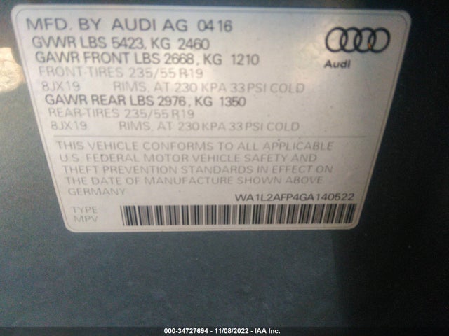 WA1L2AFP4GA140522 Audi Q5 Premium Plus