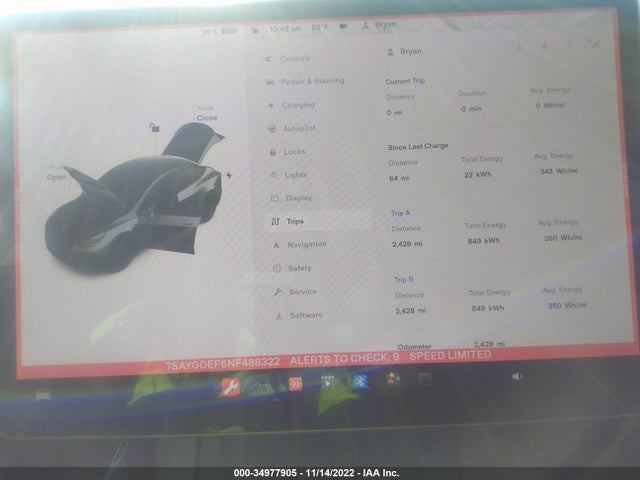 Tesla Model Y Performance 2022 7SAYGDEF6NF488322 Image 9