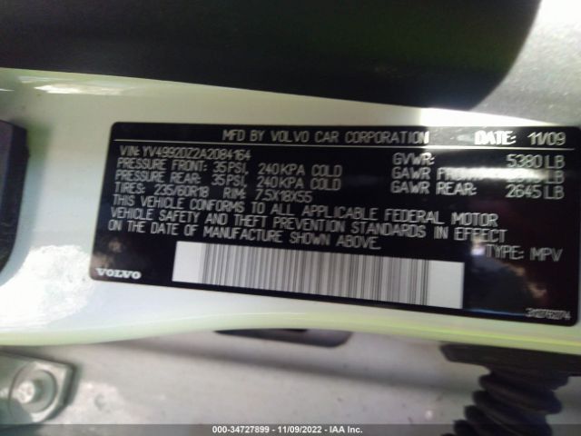 YV4992DZ2A2084164 Volvo Xc60 3.0t