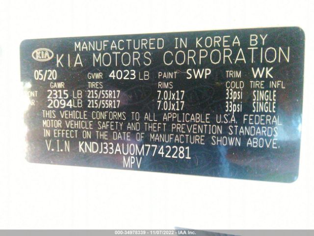KNDJ33AU0M7742281 KIA SOUL EX