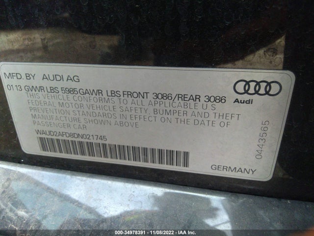 Audi S8 2013 WAUD2AFD8DN021745 Image 9