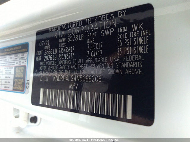 2022 Kia Sorento, VIN: KNDRH4LG4N5066206