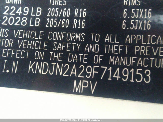 KIA Soul Base 2015 KNDJN2A29F7149153 Image 11