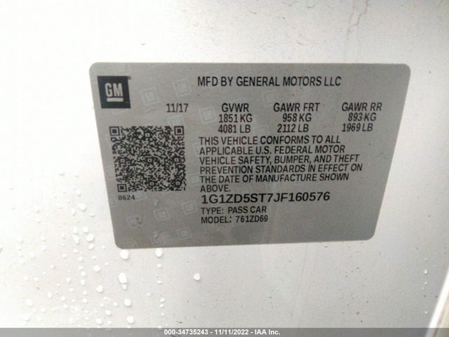 Chevrolet MALIBU LT 2018 1G1ZD5ST7JF160576 Image 9