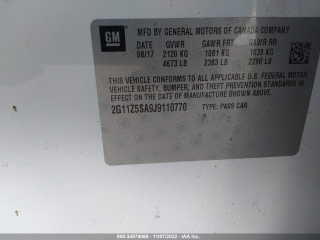 Chevrolet IMPALA LS 2018 2G11Z5SA9J9110770 Image 14