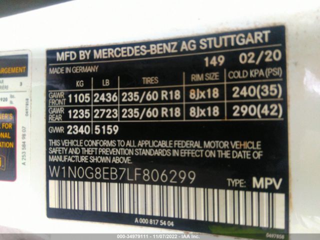 W1N0G8EB7LF806299 Mercedes-Benz Glc Glc 300