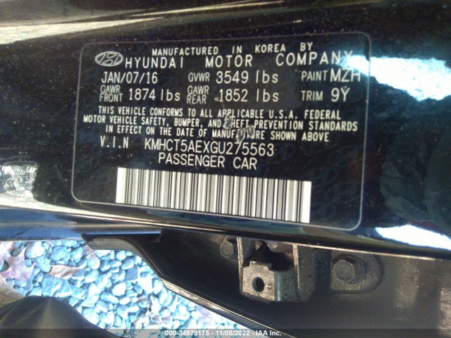2016 HYUNDAI ACCENT SE VIN: KMHCT5AEXGU275563