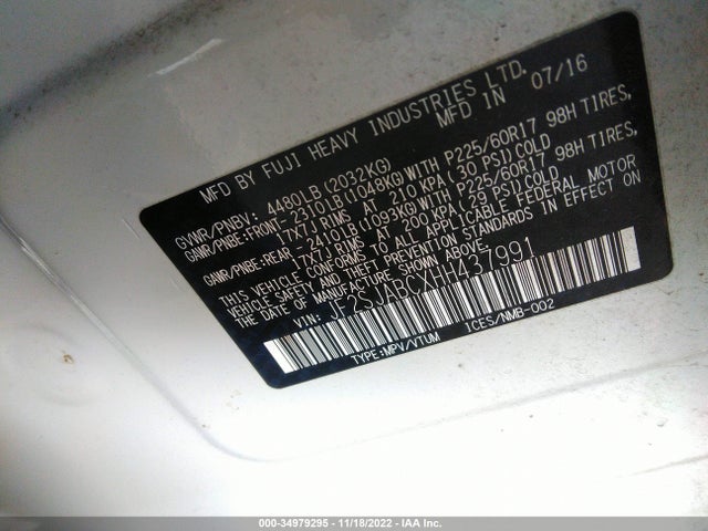 Subaru Forester 2.5i 2017 JF2SJABCXHH437991 Image 9
