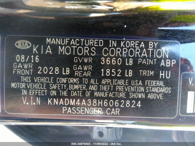 KNADM4A38H6062824 KIA RIO LX