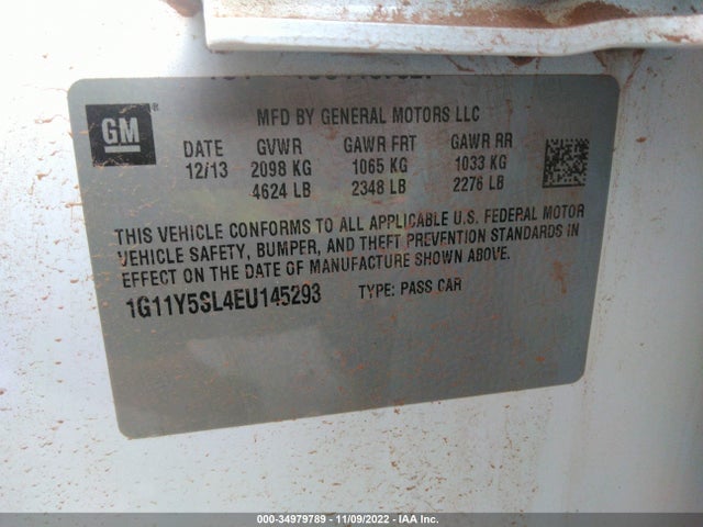 Chevrolet IMPALA LS 2014 1G11Y5SL4EU145293 Image 11