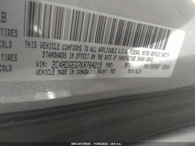 2C4RDGEG7KR764219 Dodge Grand Caravan Gt