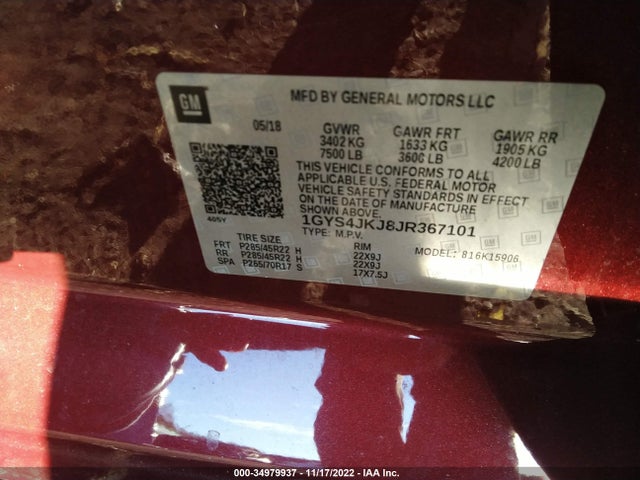Cadillac ESCALADE ESV 2018 1GYS4JKJ8JR367101 Image 11