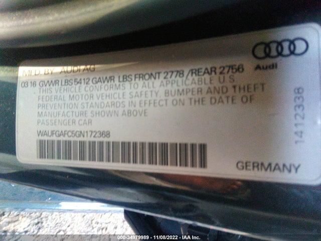 WAUFGAFC5GN172368 Audi A6 3.0t Premium Plus