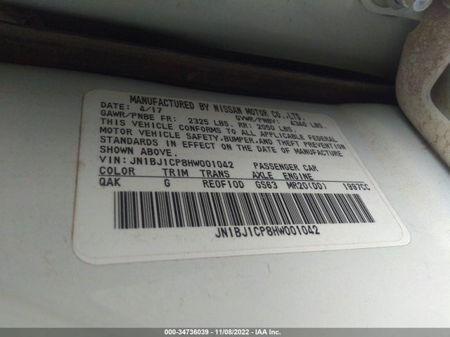 2017 Nissan Qashqai, VIN: JN1BJ1CP8HW001042
