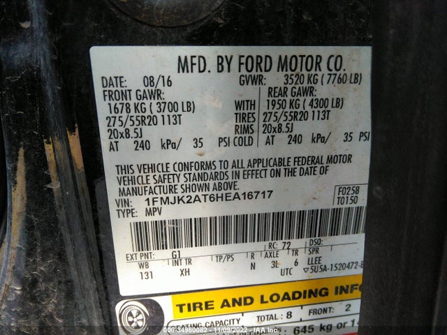 2017 Ford Expedition, VIN: 1FMJK2AT6HEA16717